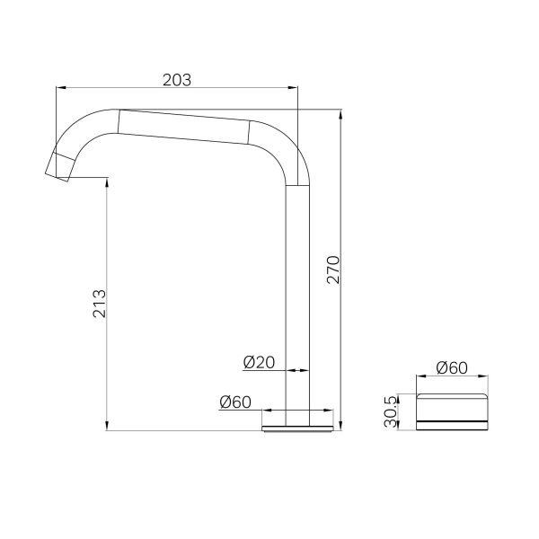 SERENITY PROGRESSIVE BATH/KITCHEN MIXER EDGE SPOUT WITH ARABESCATO CORCHIA HANDLE BRUSHED NICKEL (24E052BN) - Image 3
